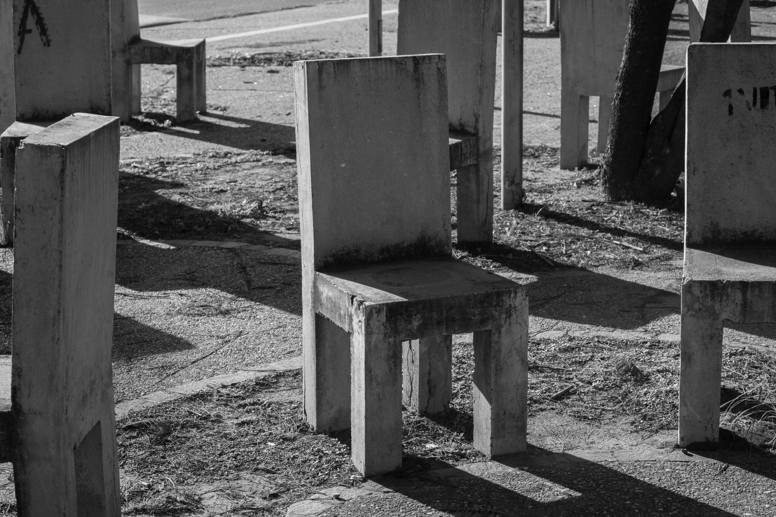 Concrete chairs (sculpture in Cordoba)